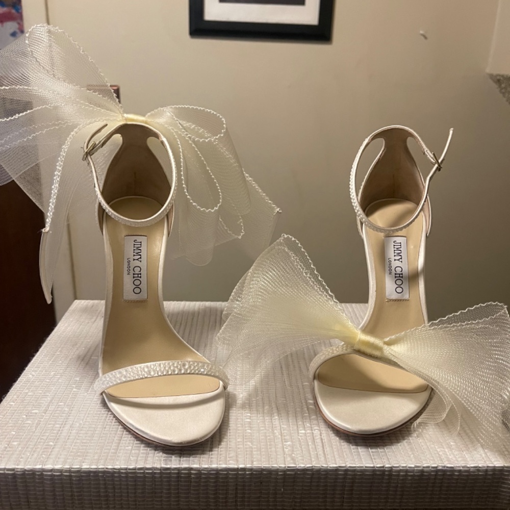 Jimmy Choo Aveline 100m Pumps with Tulle Detail - Picture 10 of 11